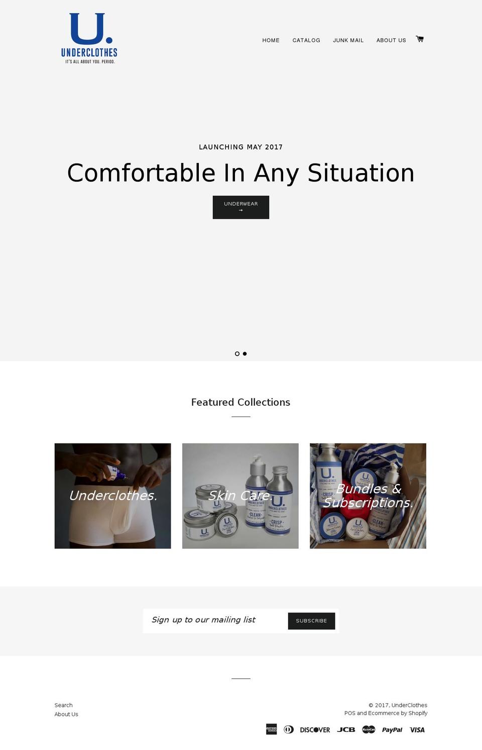 underclothesonline.com shopify website screenshot