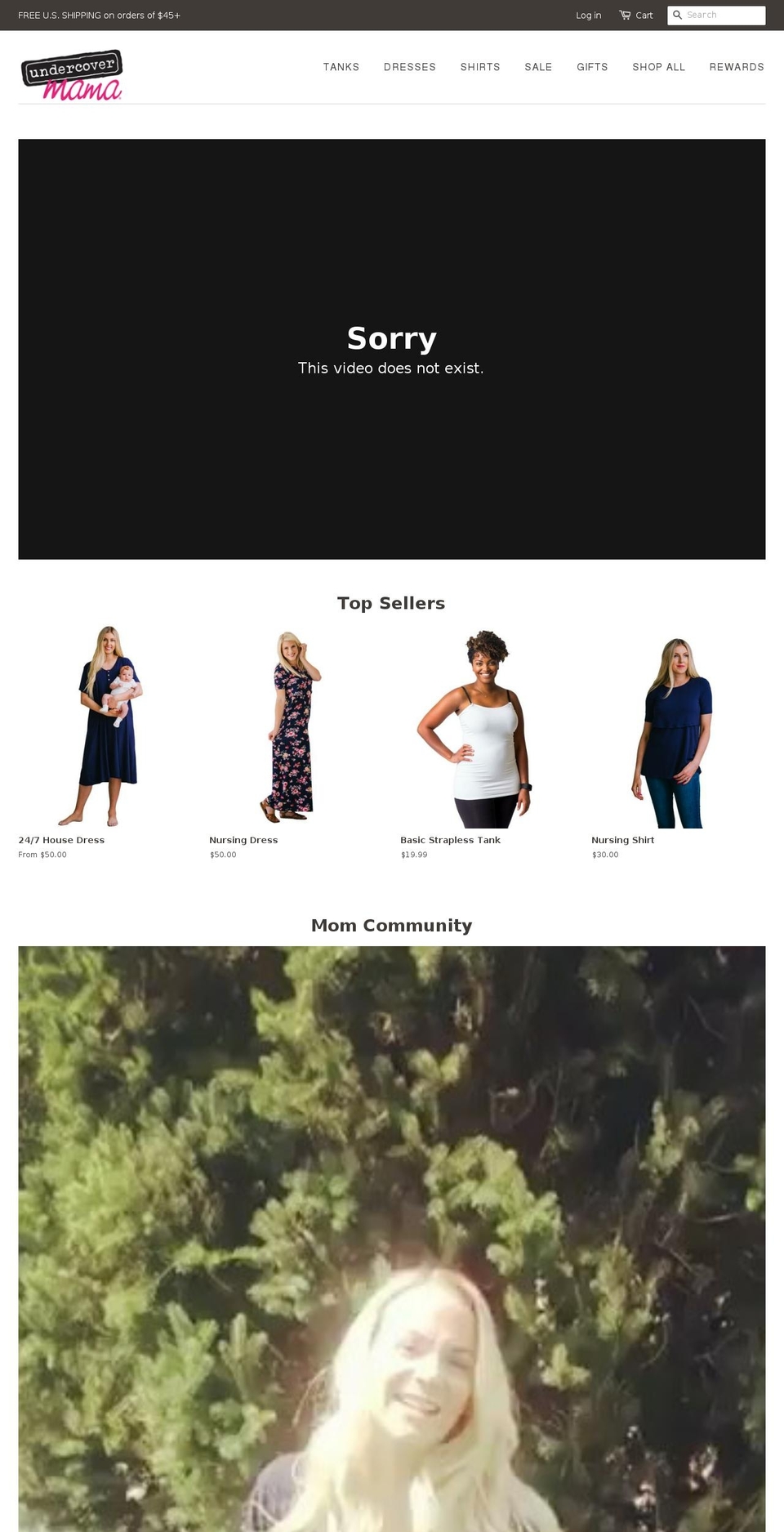 undercovermama.com — Shopify storefront screenshot