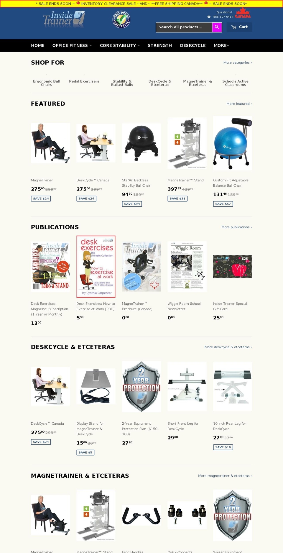 underdeskexercise.com shopify website screenshot