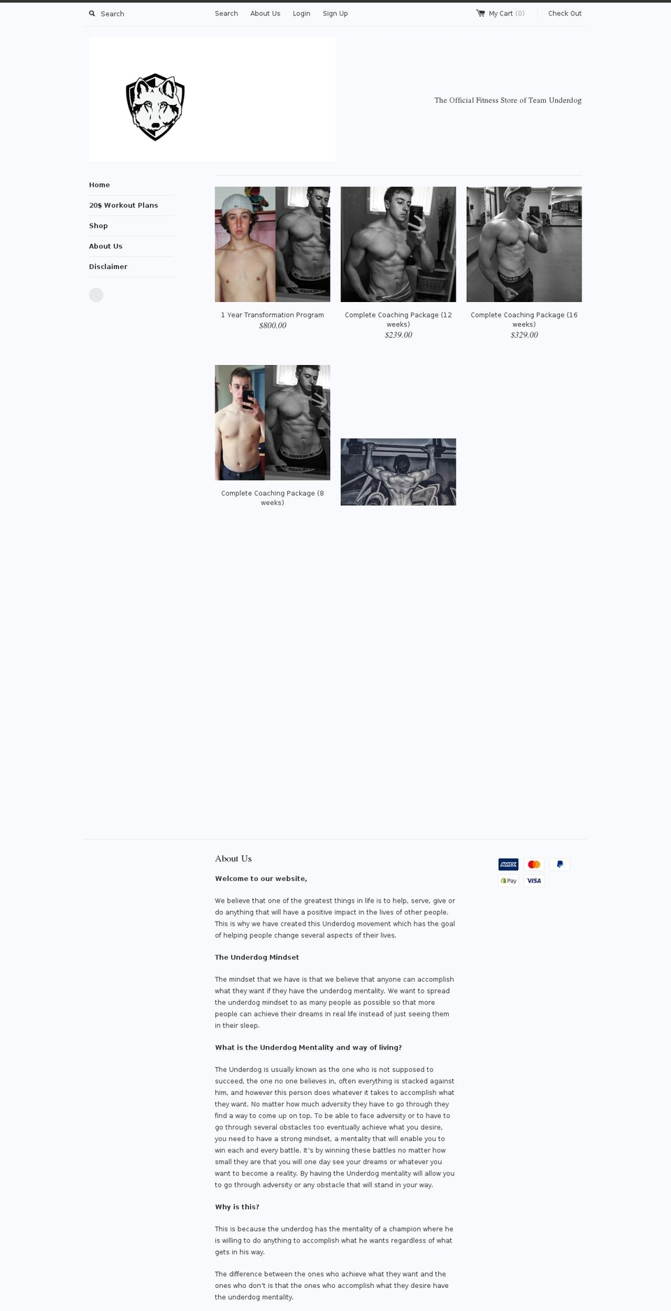 underdogdave.com — Shopify storefront screenshot