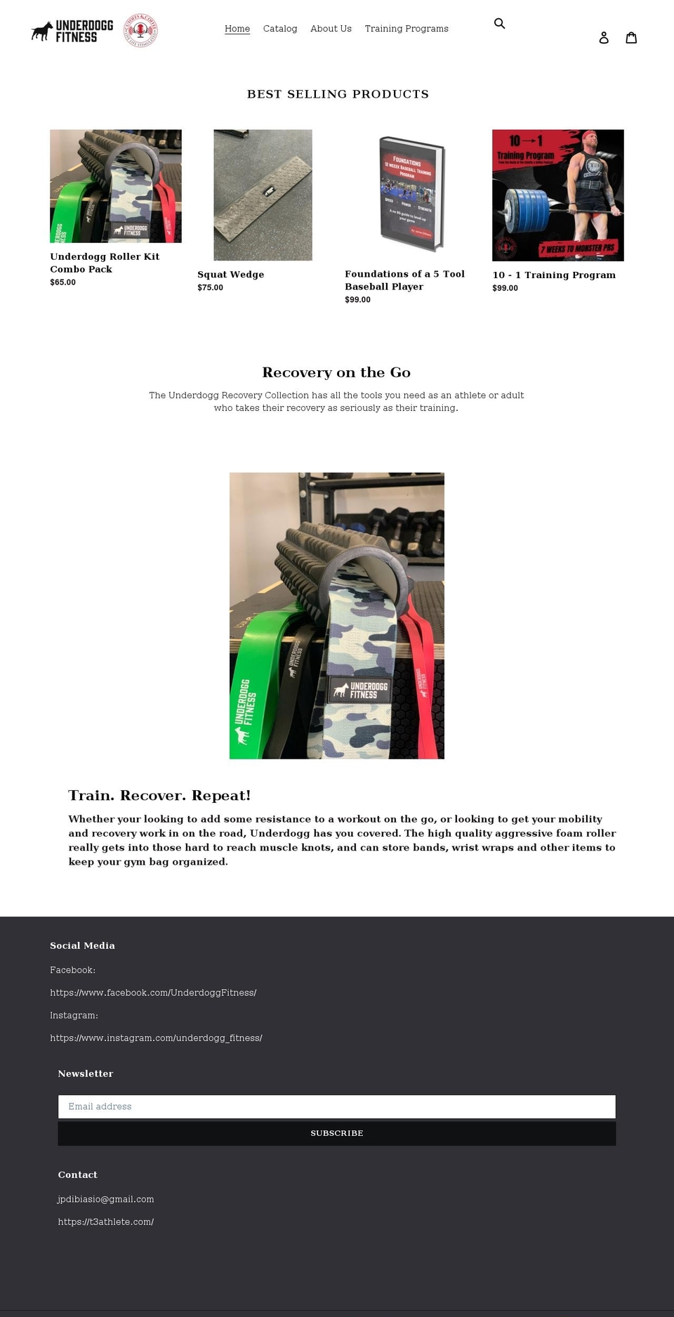 underdoggfitness.com shopify website screenshot