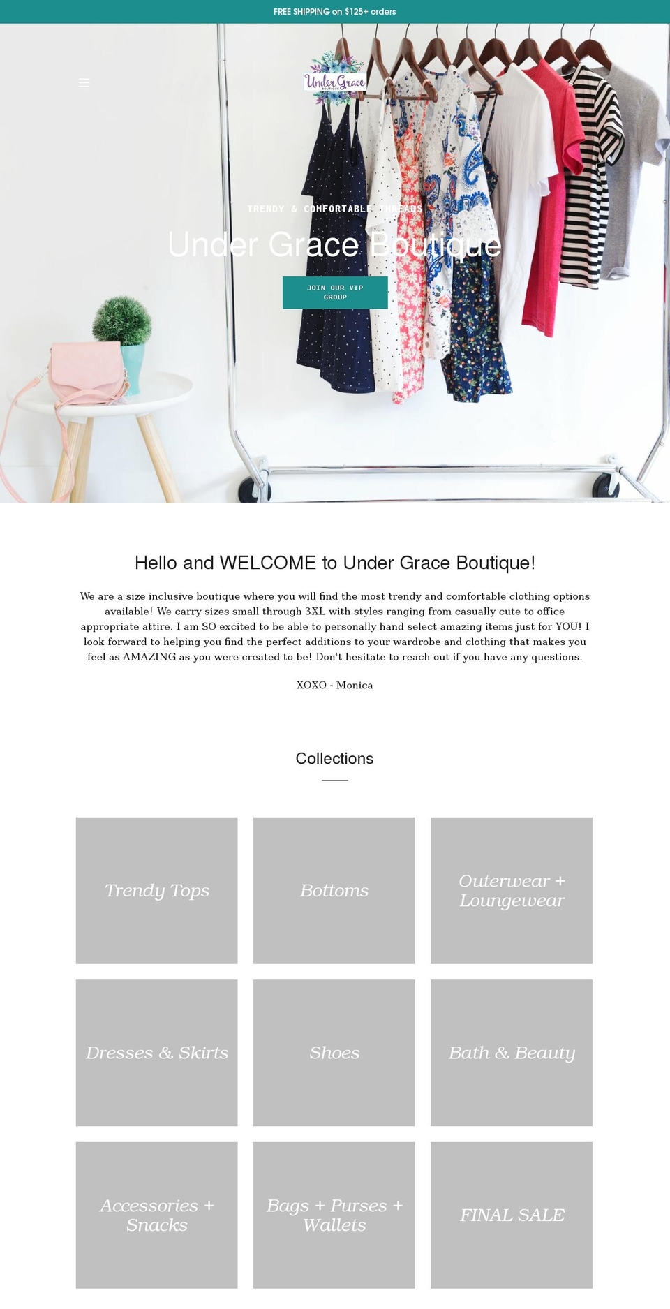 undergraceboutique.shop shopify website screenshot