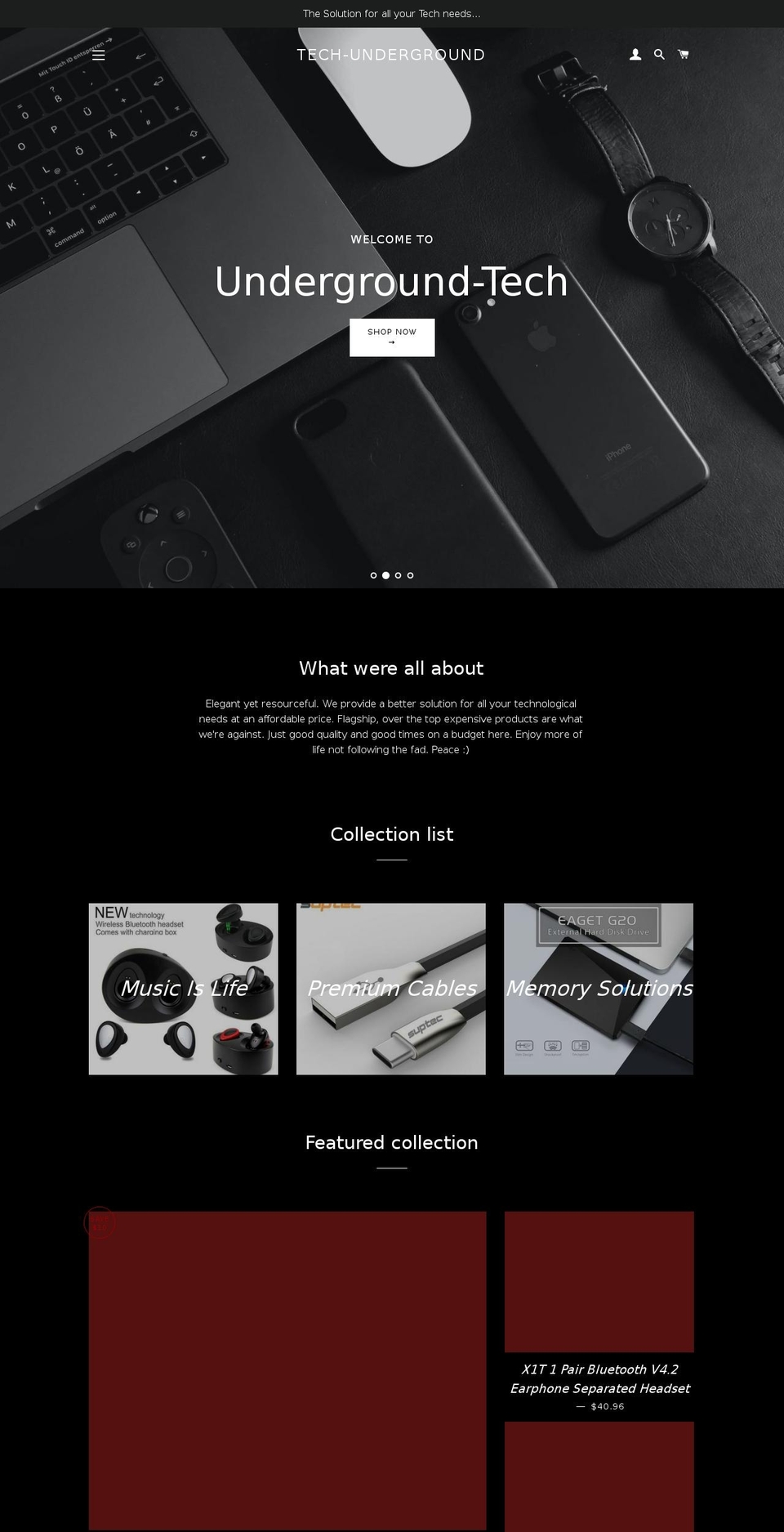 underground-tech.com — Shopify storefront screenshot