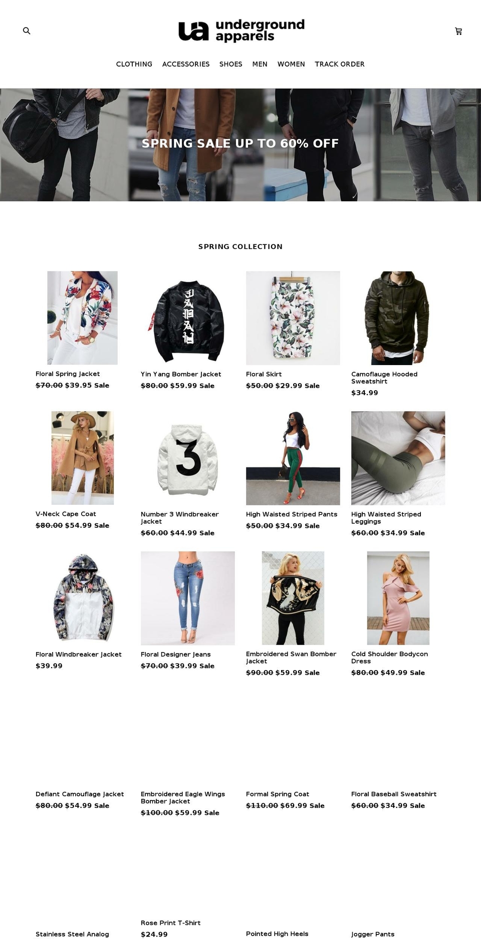 undergroundapparels.com — Shopify storefront screenshot