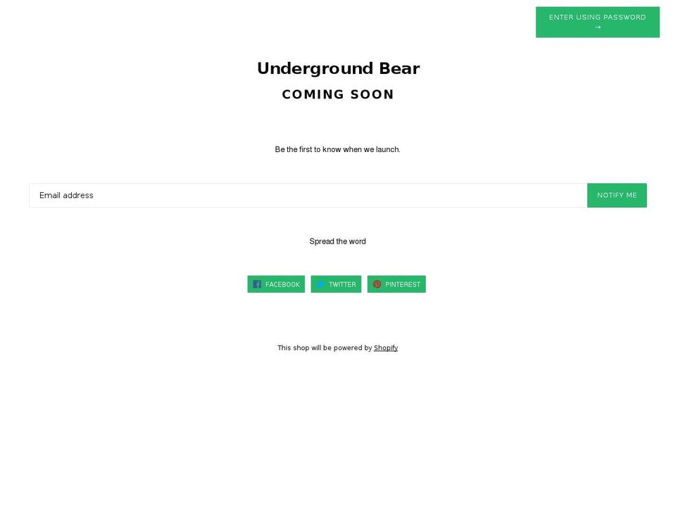 undergroundbear.com shopify website screenshot