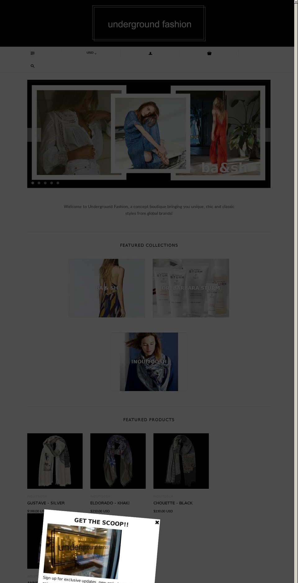 undergroundfashion.net shopify website screenshot