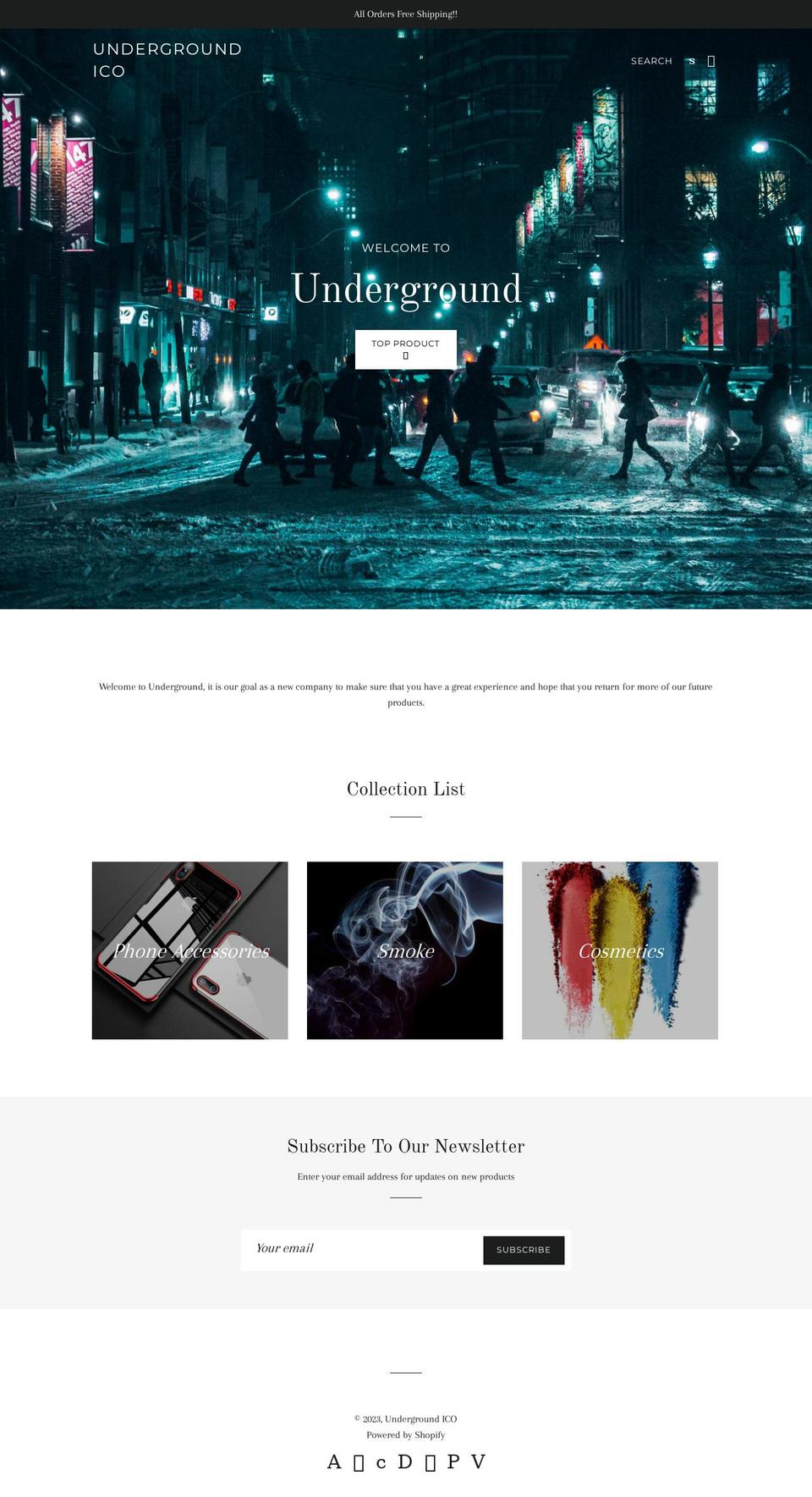 undergroundico.com — Shopify storefront screenshot