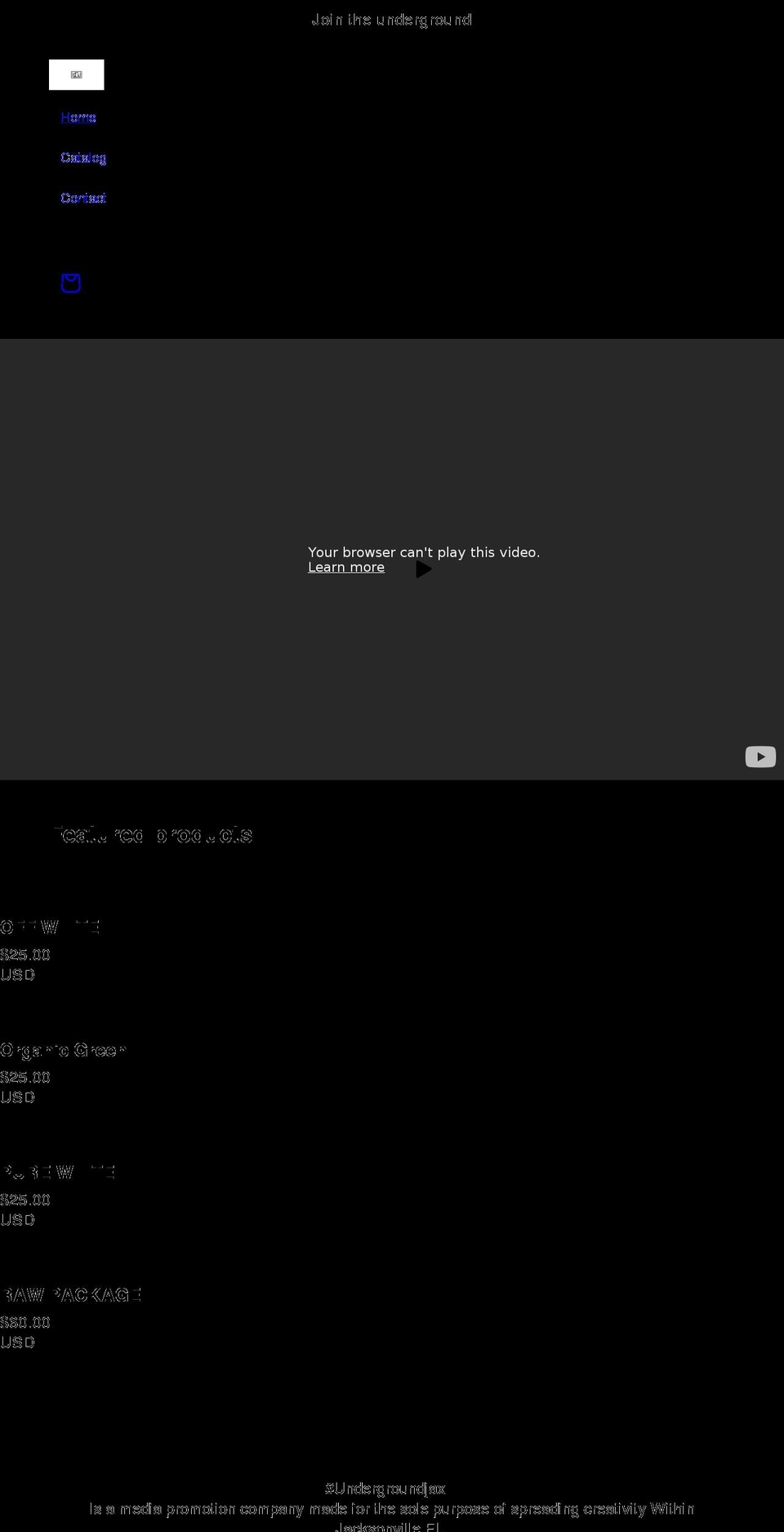 plain Shopify theme site example undergroundjax.com