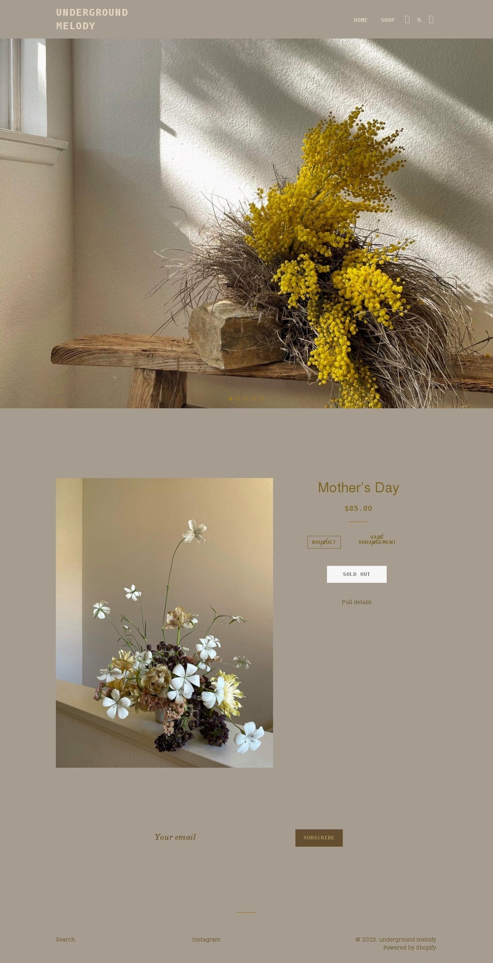 undergroundmelody.com shopify website screenshot