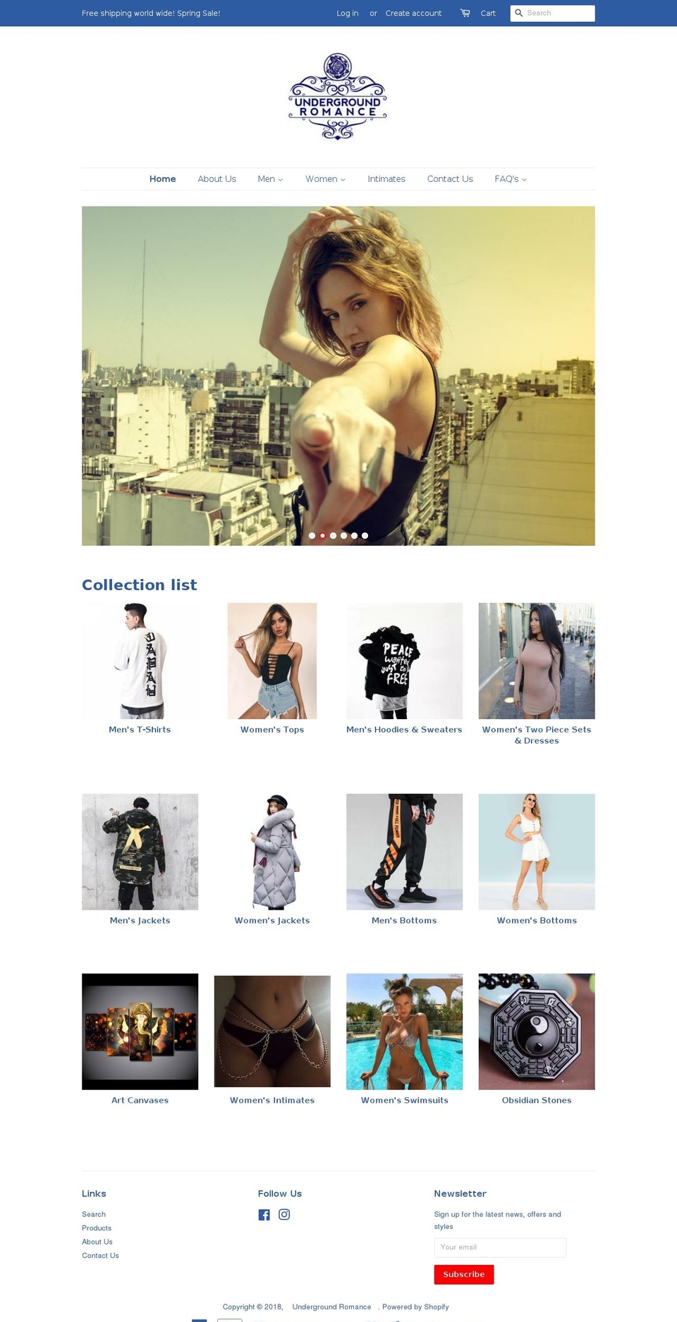 undergroundromance.com — Shopify storefront screenshot