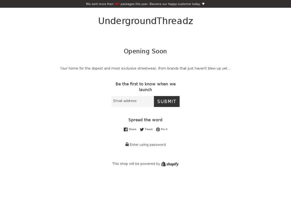 undergroundthreadz.com shopify website screenshot