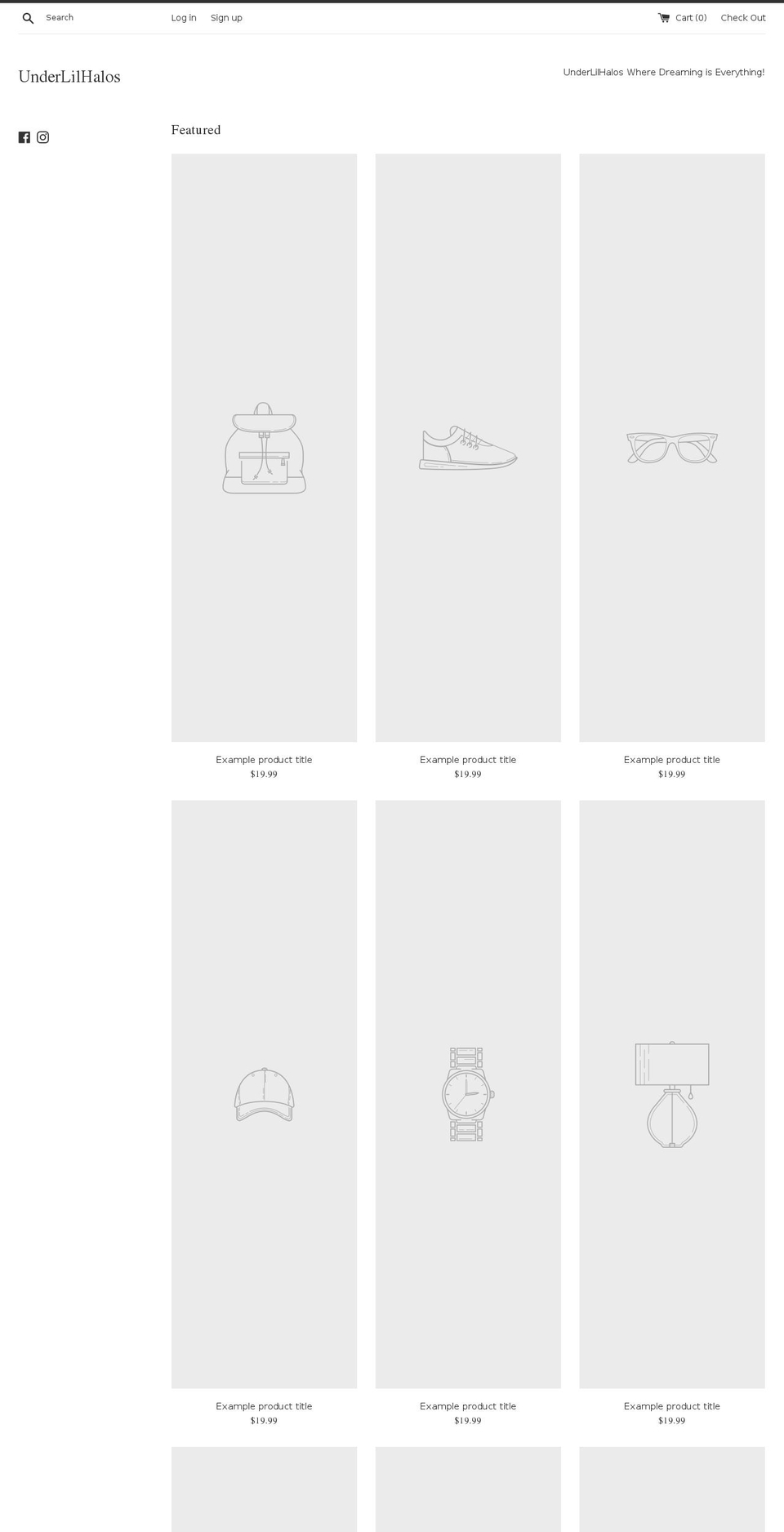 underlilhalos.com — Shopify storefront screenshot
