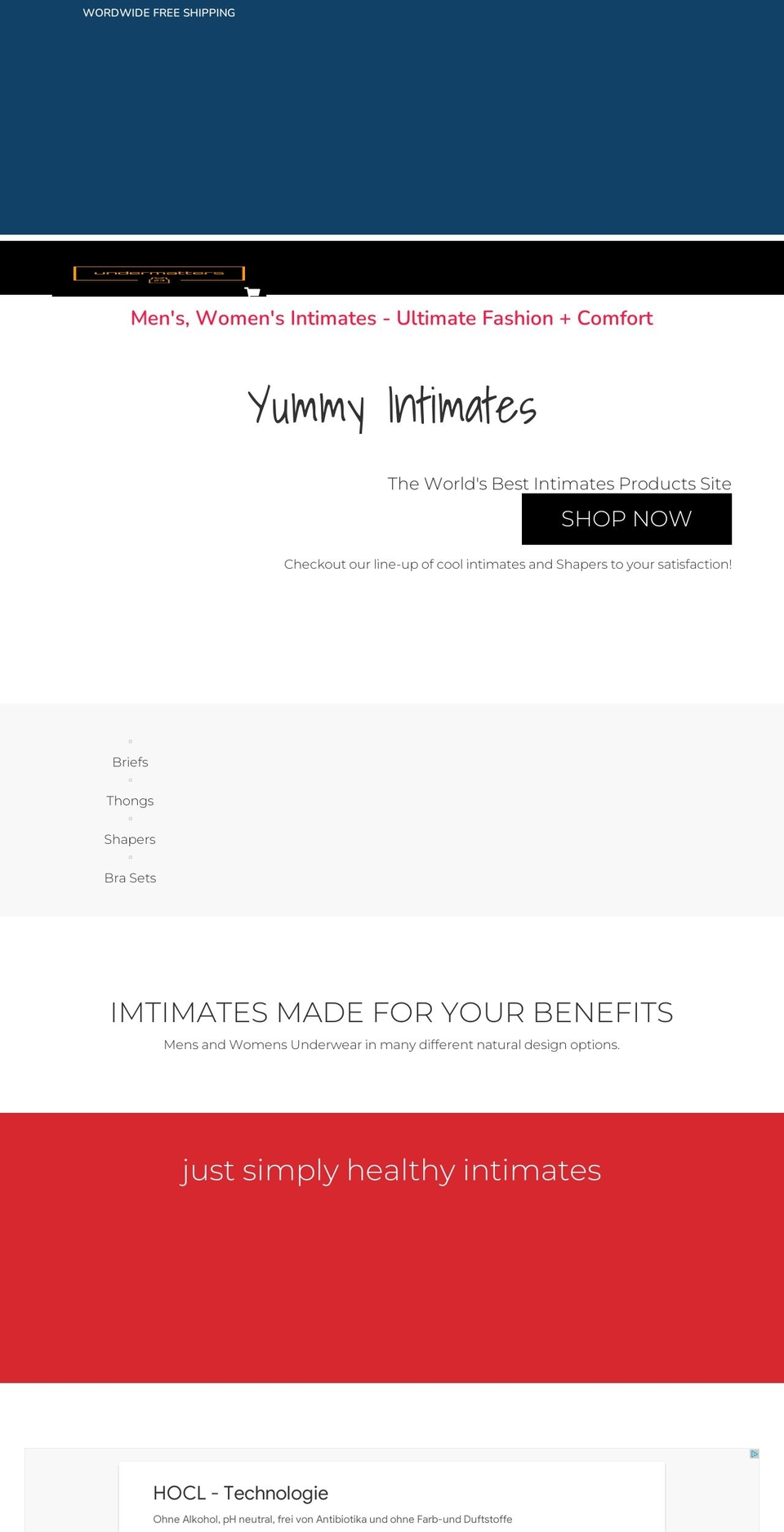 undermatters.com — Shopify storefront screenshot
