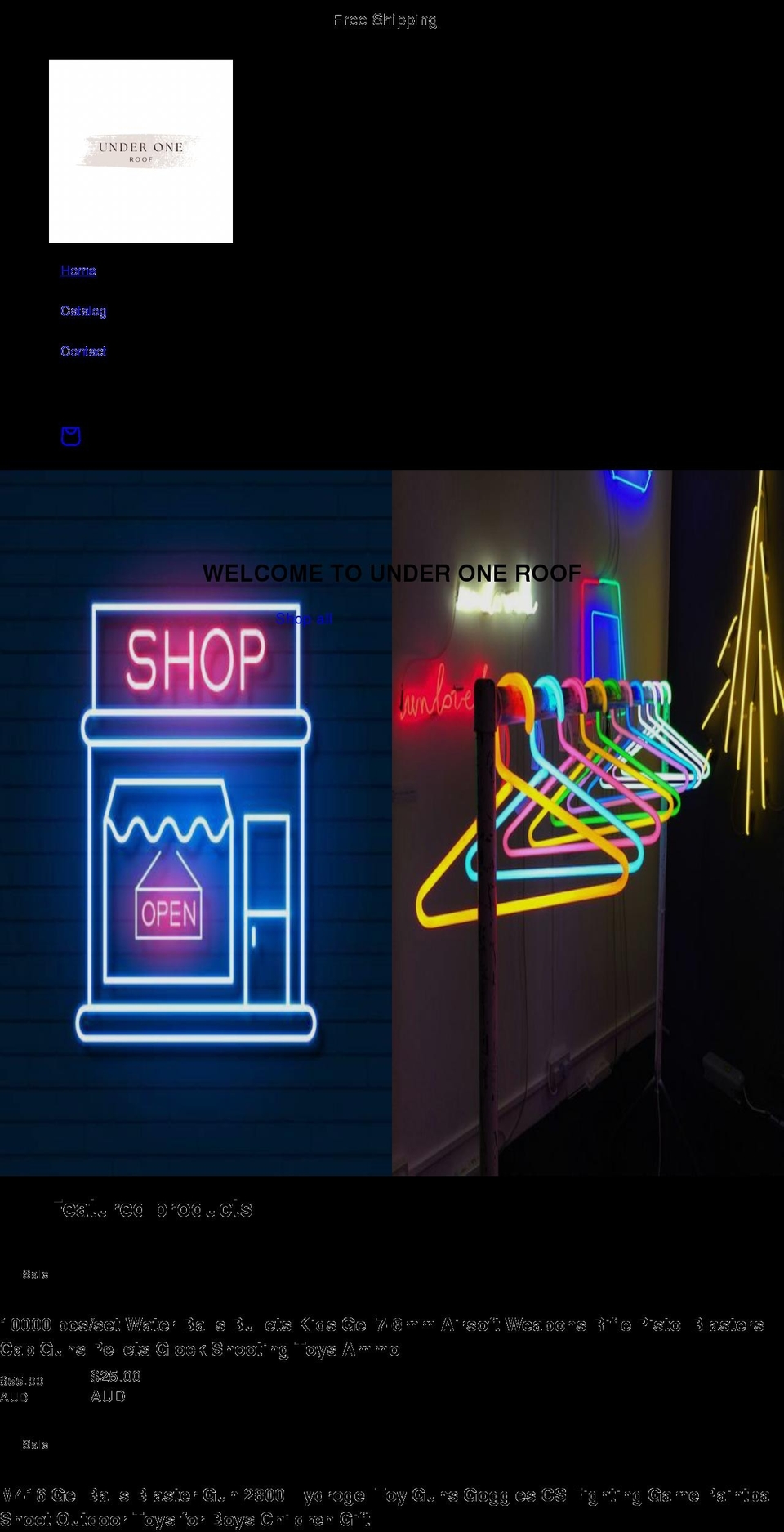 underoneroof.store shopify website screenshot