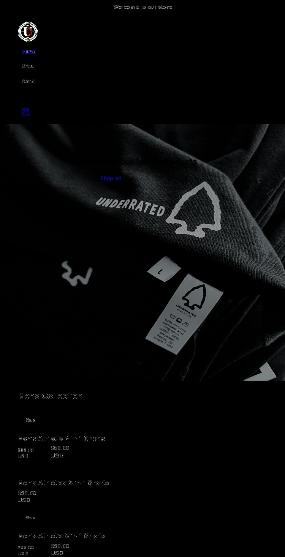 underratedathletics.com shopify website screenshot
