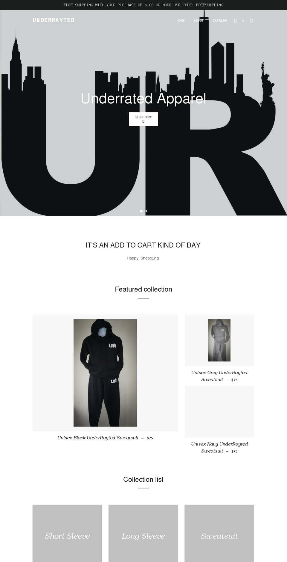 underrayted.com shopify website screenshot