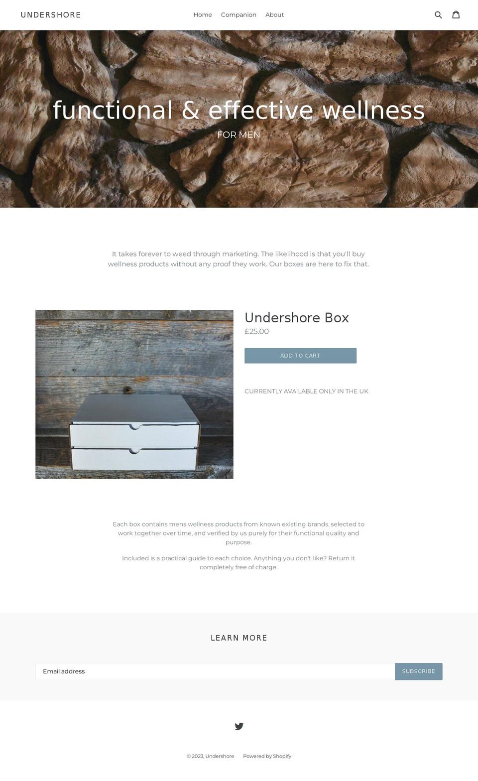 undershore.com shopify website screenshot