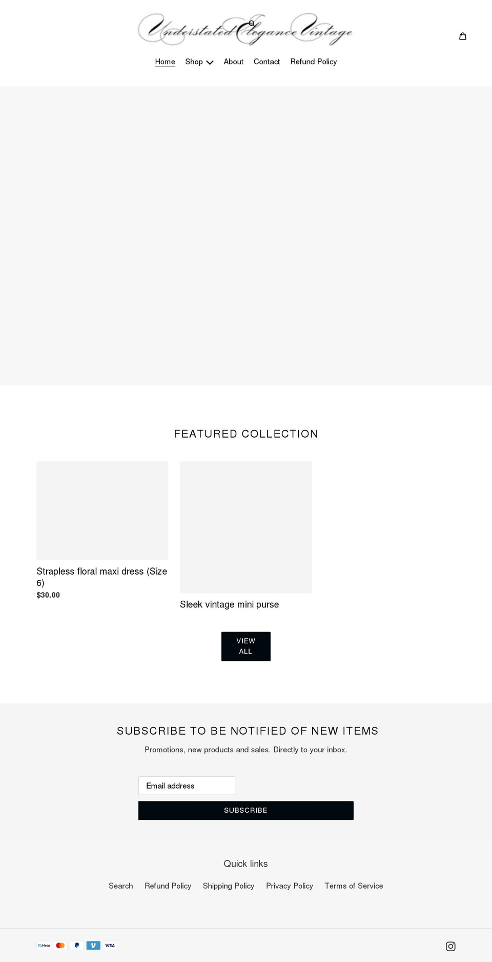 understatedelegancevintage.com shopify website screenshot