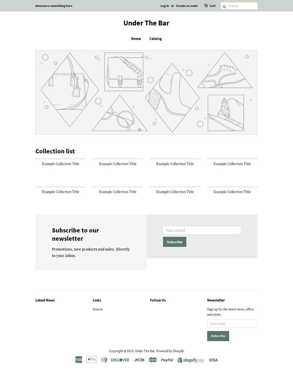 underthebar.org shopify website screenshot
