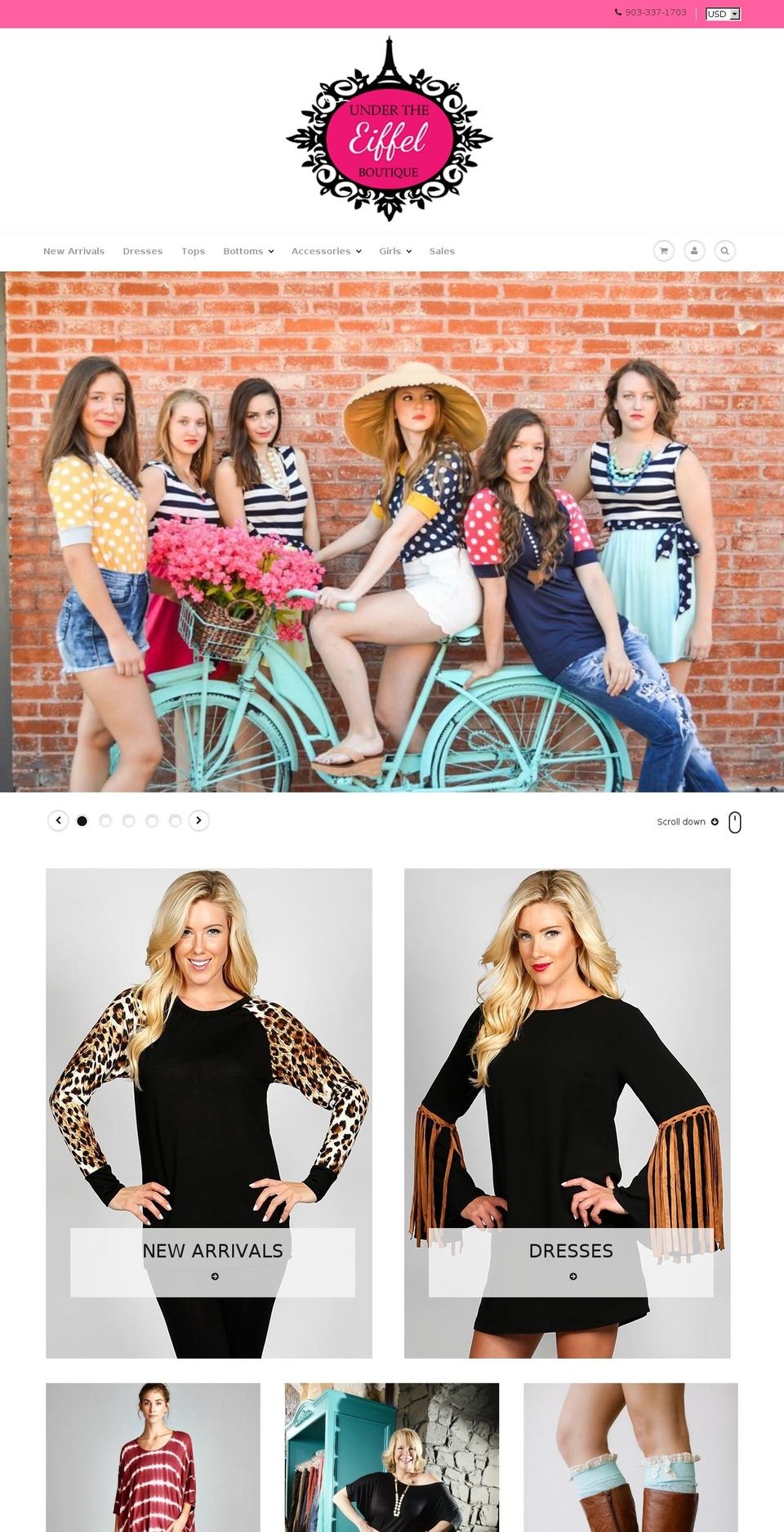 undertheeiffelboutique.com shopify website screenshot