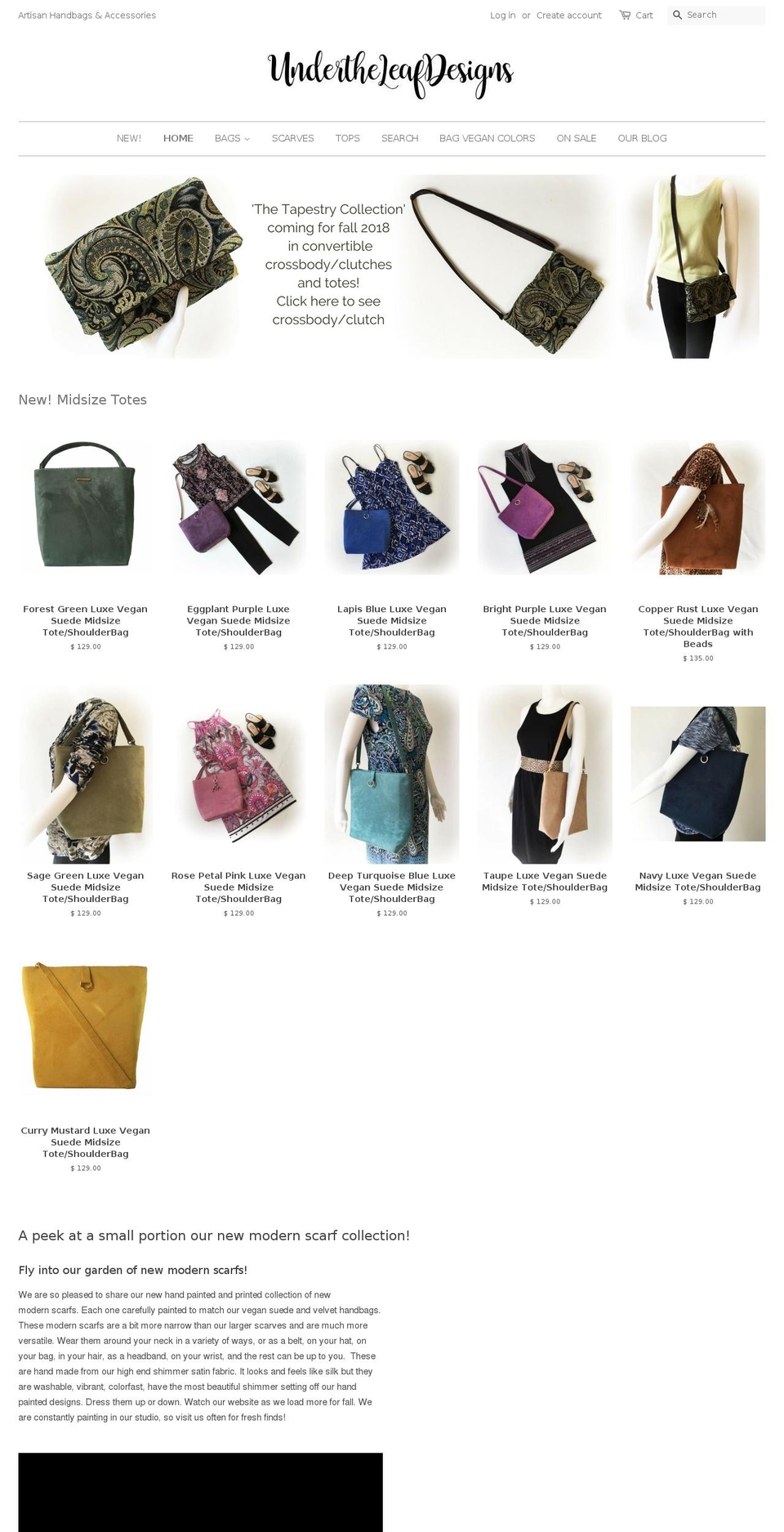 undertheleafdesigns.org shopify website screenshot