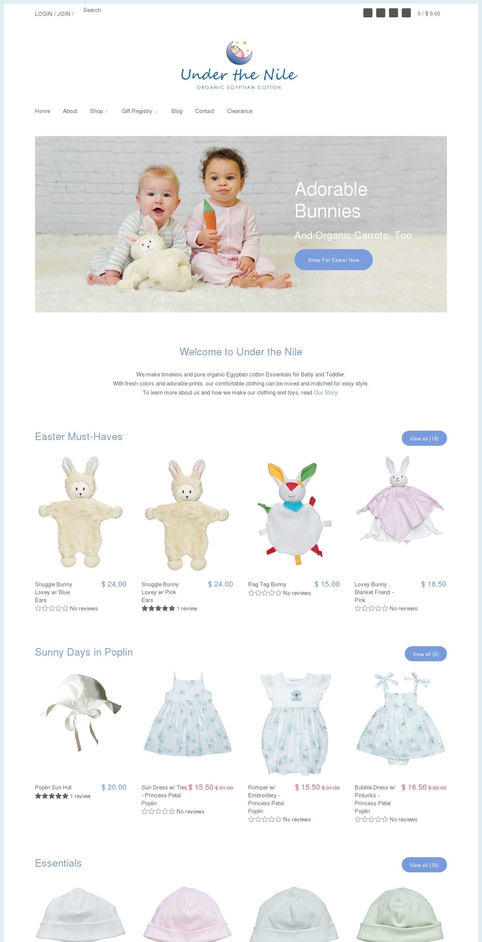 underthenile.com shopify website screenshot