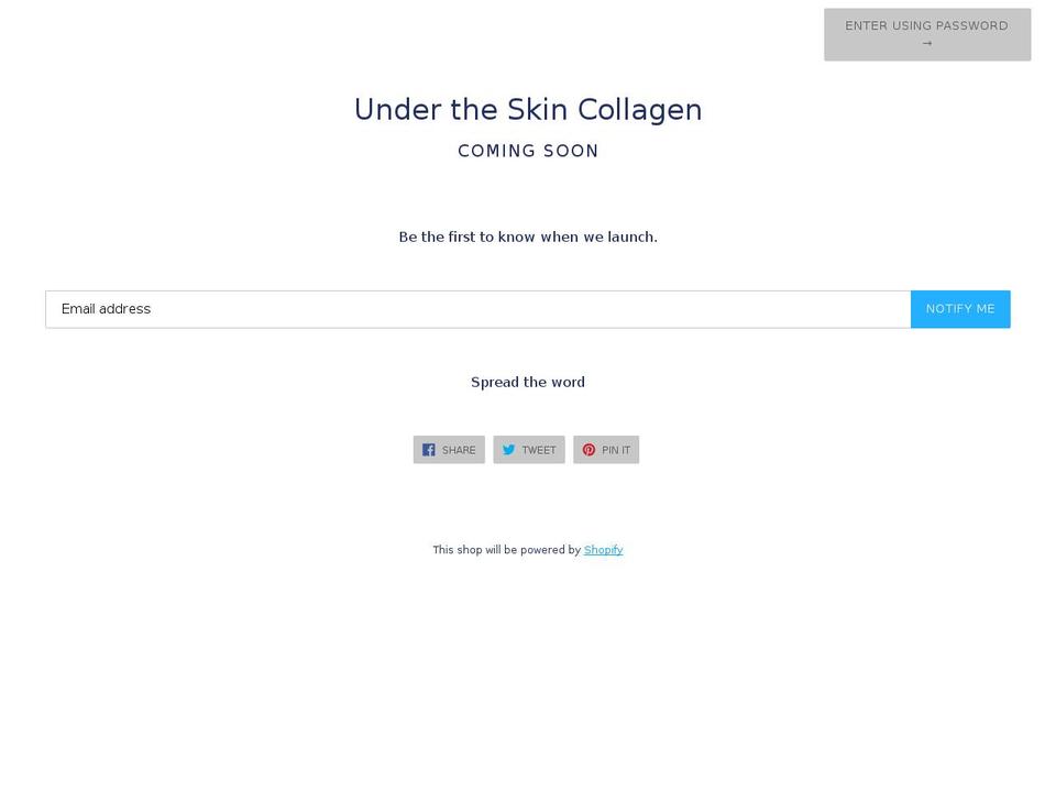 undertheskincollagen.com — Shopify storefront screenshot