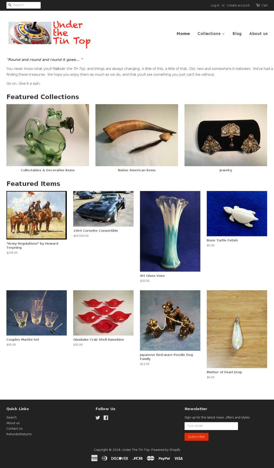 underthetintop.com shopify website screenshot