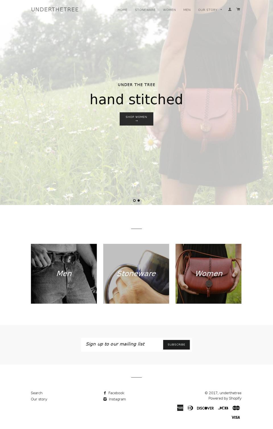 underthetreeithaca.com shopify website screenshot