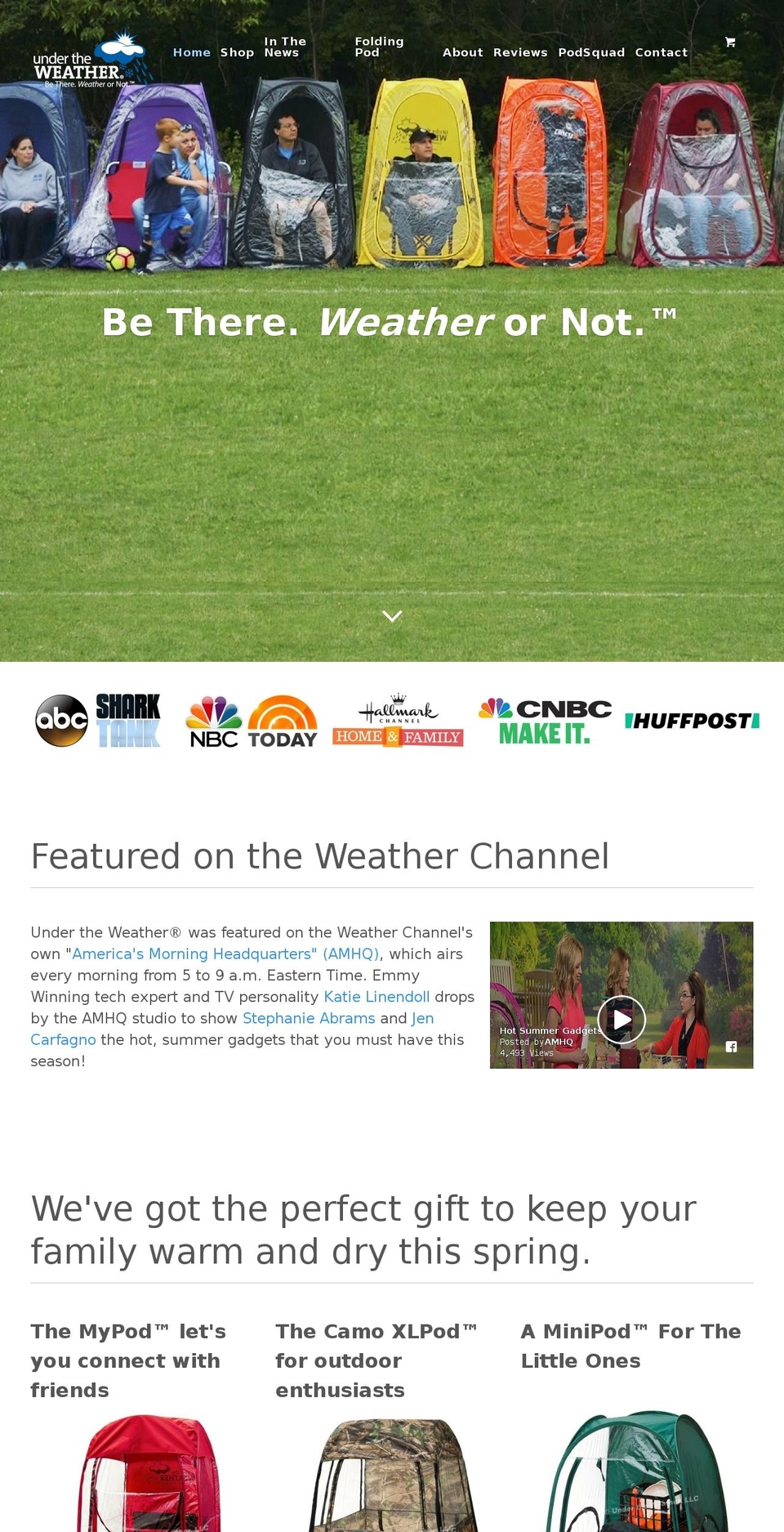 undertheweatherpod.us shopify website screenshot