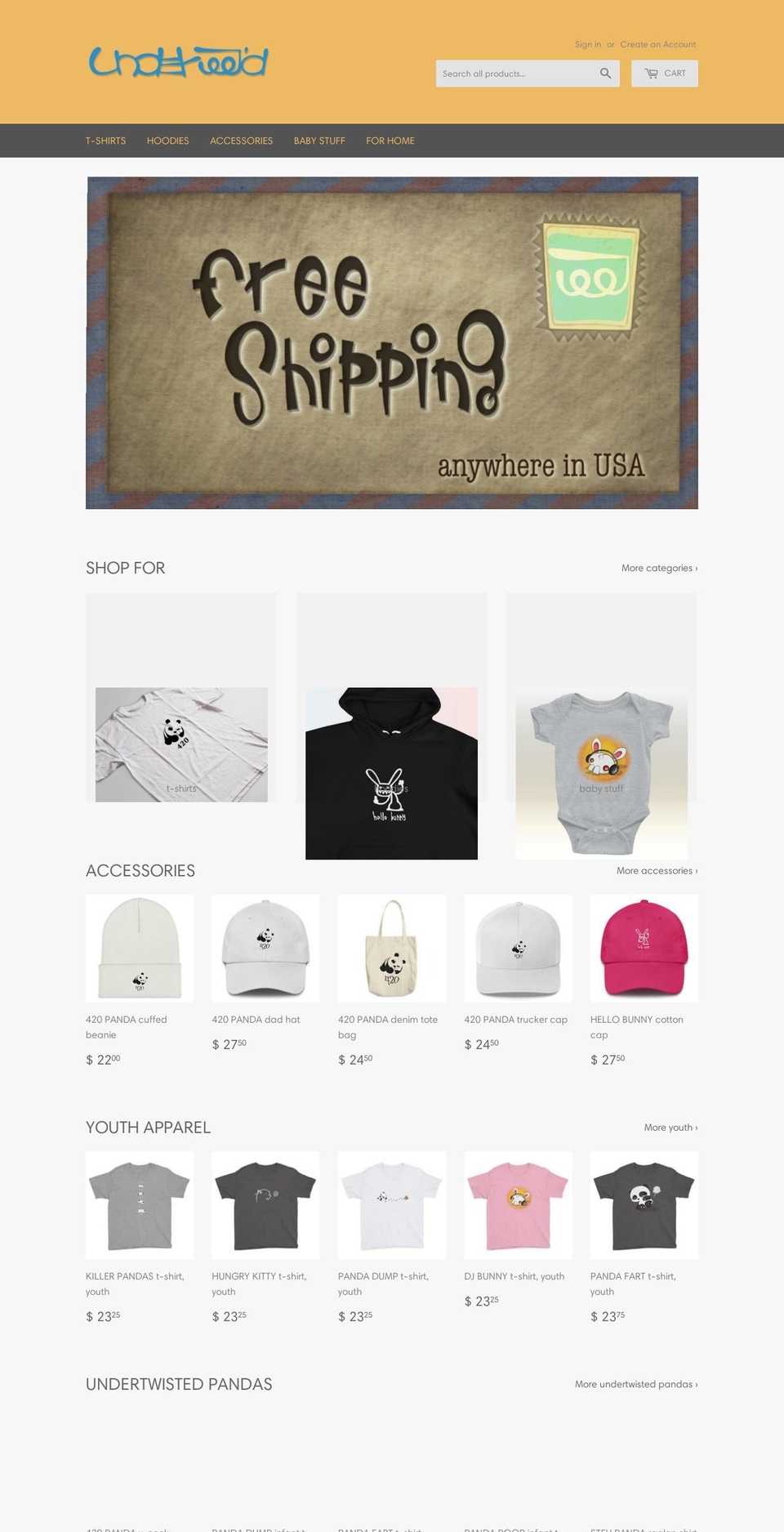 undertwisted.com — Shopify storefront screenshot