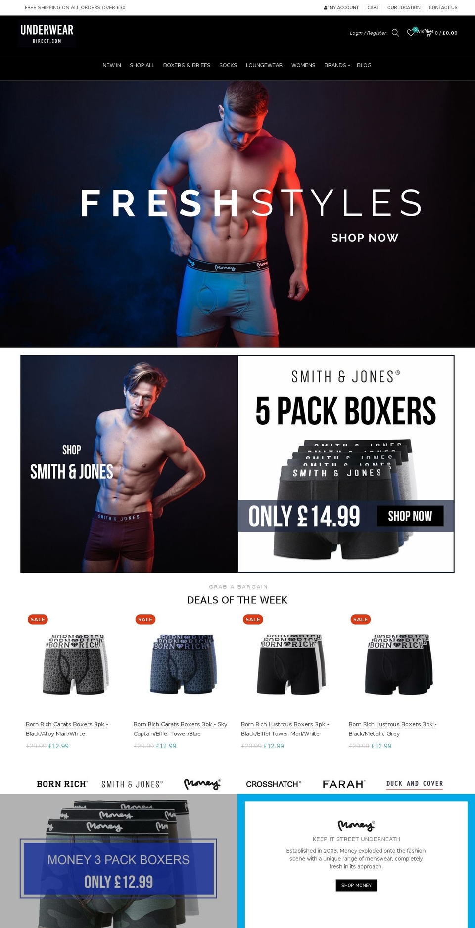 underweardirect.com — Shopify storefront screenshot