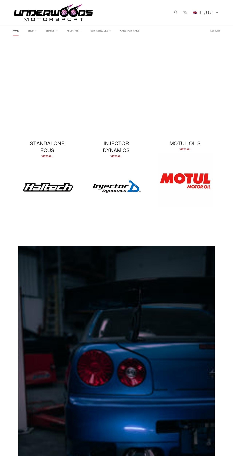 underwoodsmotorsport.myshopify.com shopify website screenshot