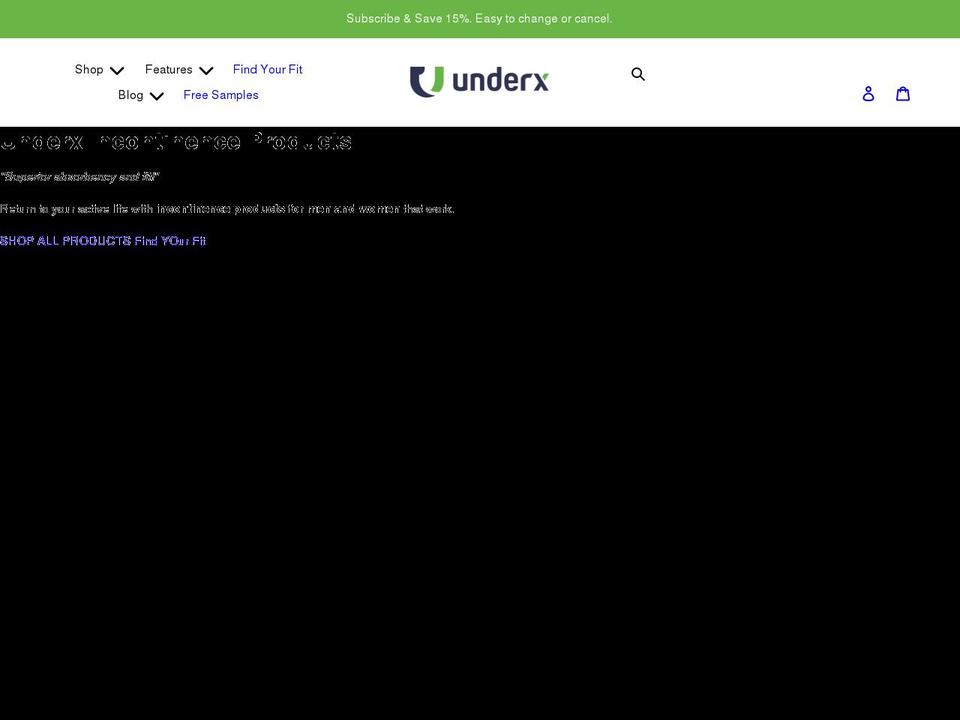 underx.com shopify website screenshot
