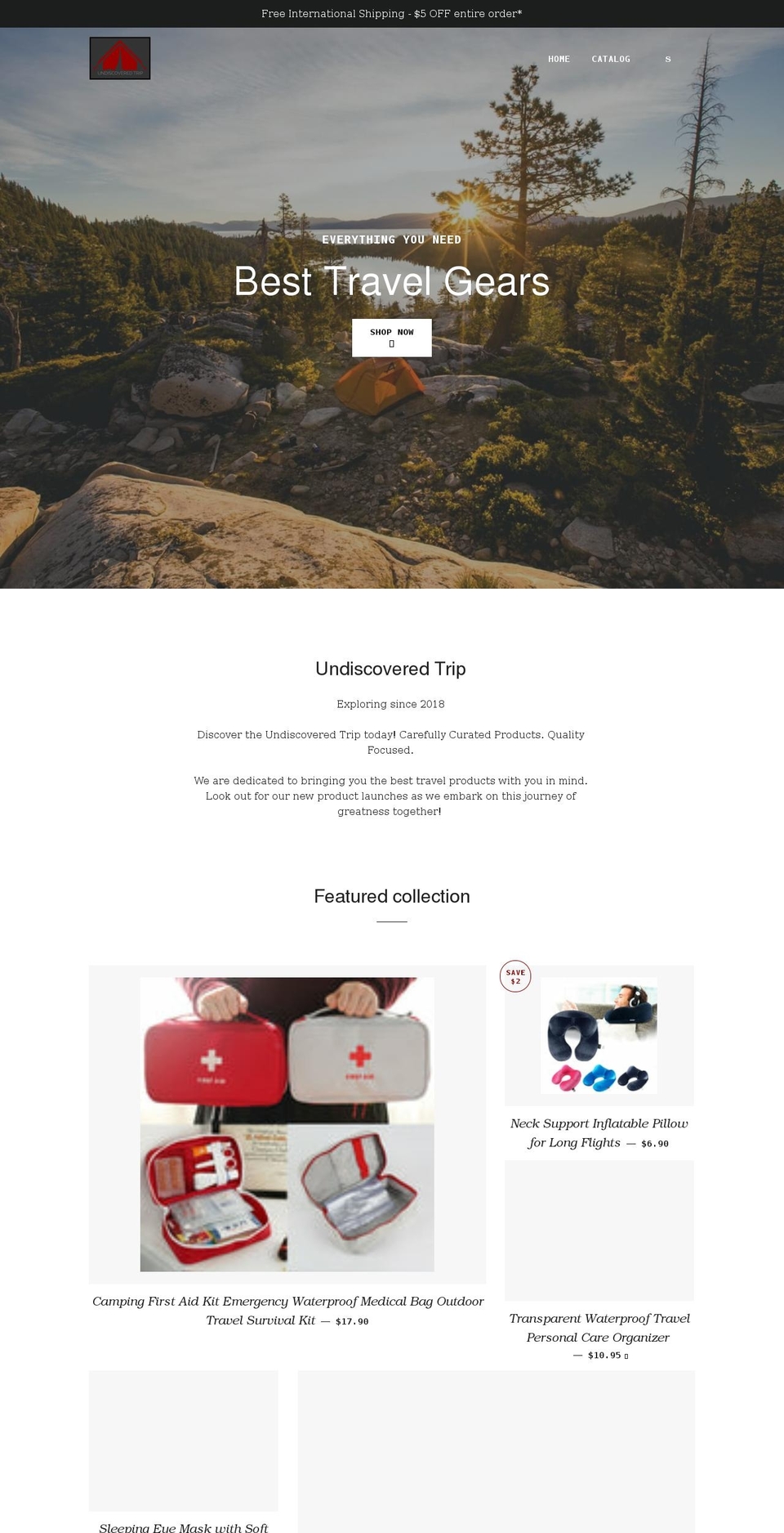 undiscoveredtrip.com shopify website screenshot