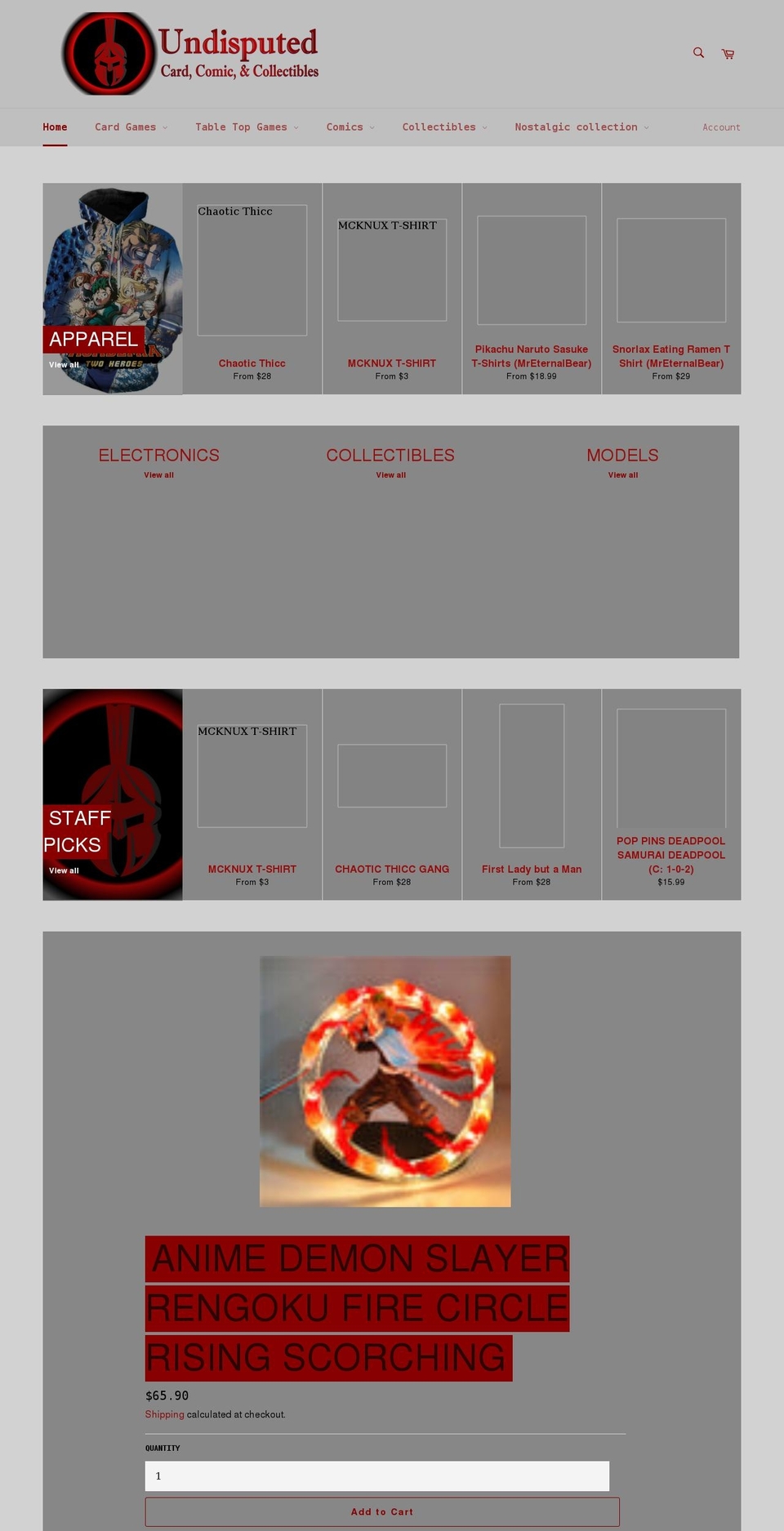 undisputedccc.com shopify website screenshot