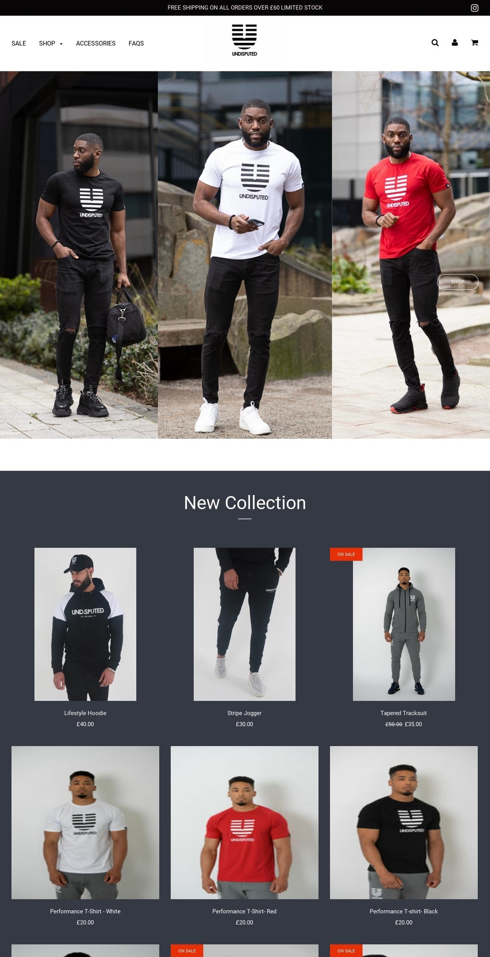 undisputedsportswear.com — Shopify storefront screenshot