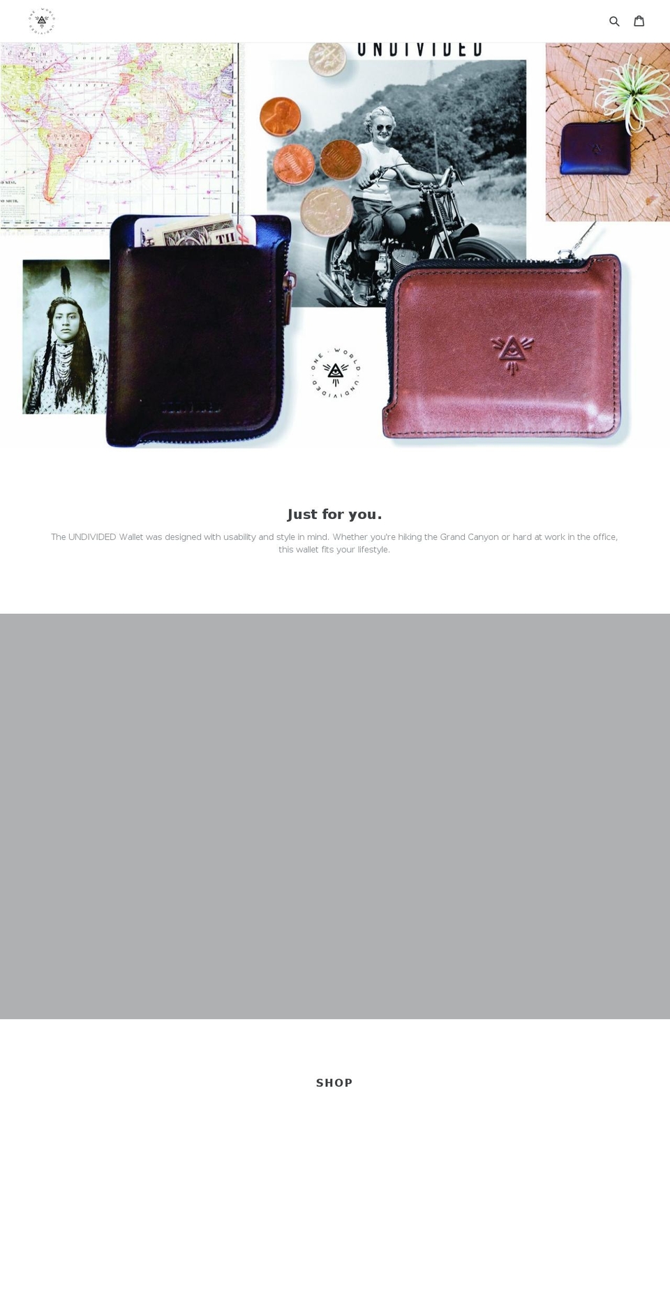 undividedwallets.com shopify website screenshot