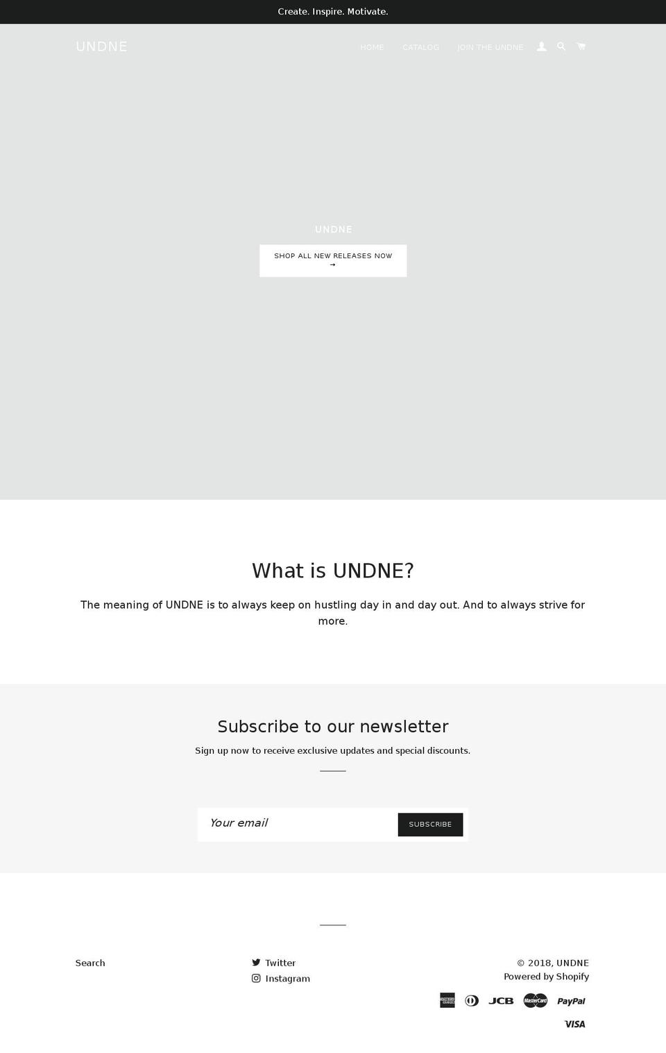 undne.com — Shopify storefront screenshot