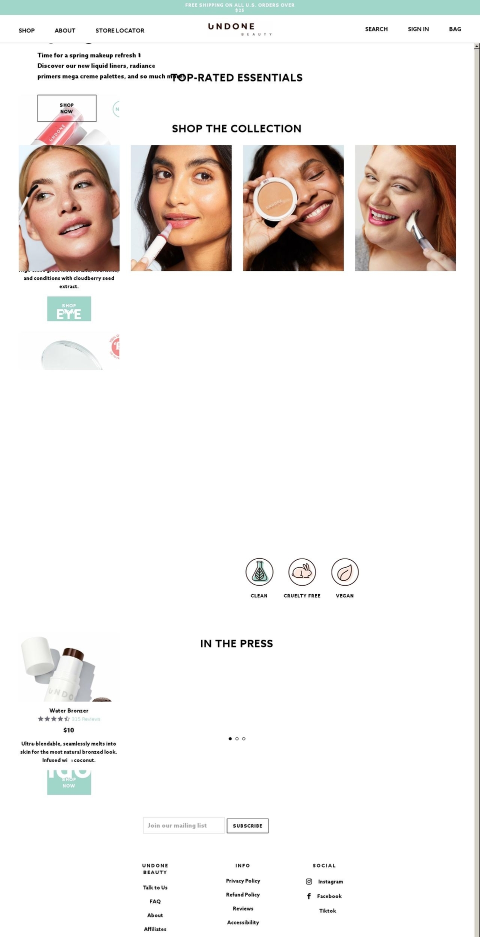 undone-beauty.com shopify website screenshot