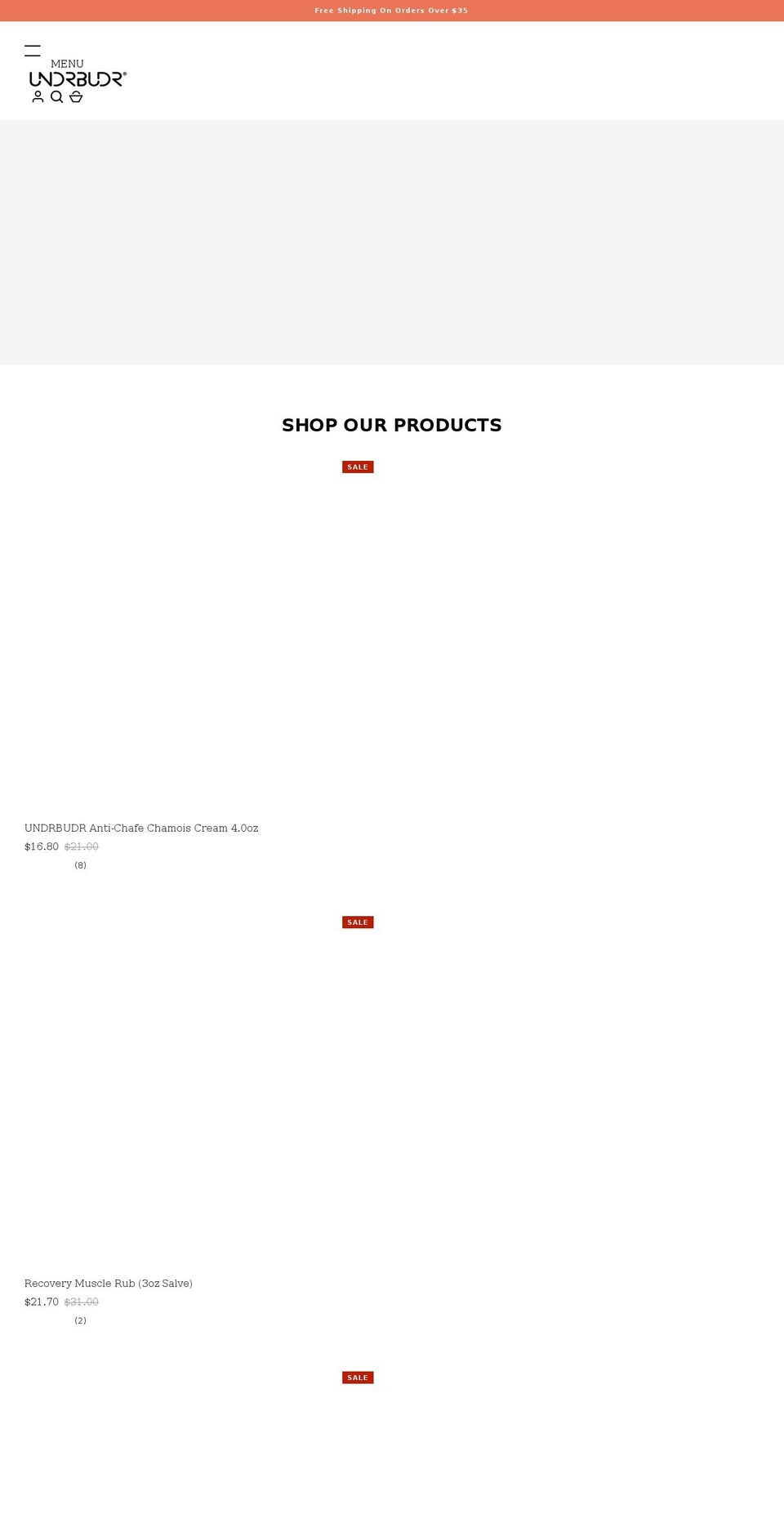 undrbudr.com shopify website screenshot