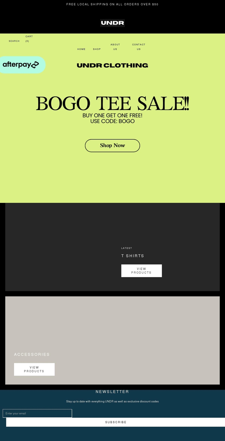 undrclothing.com shopify website screenshot