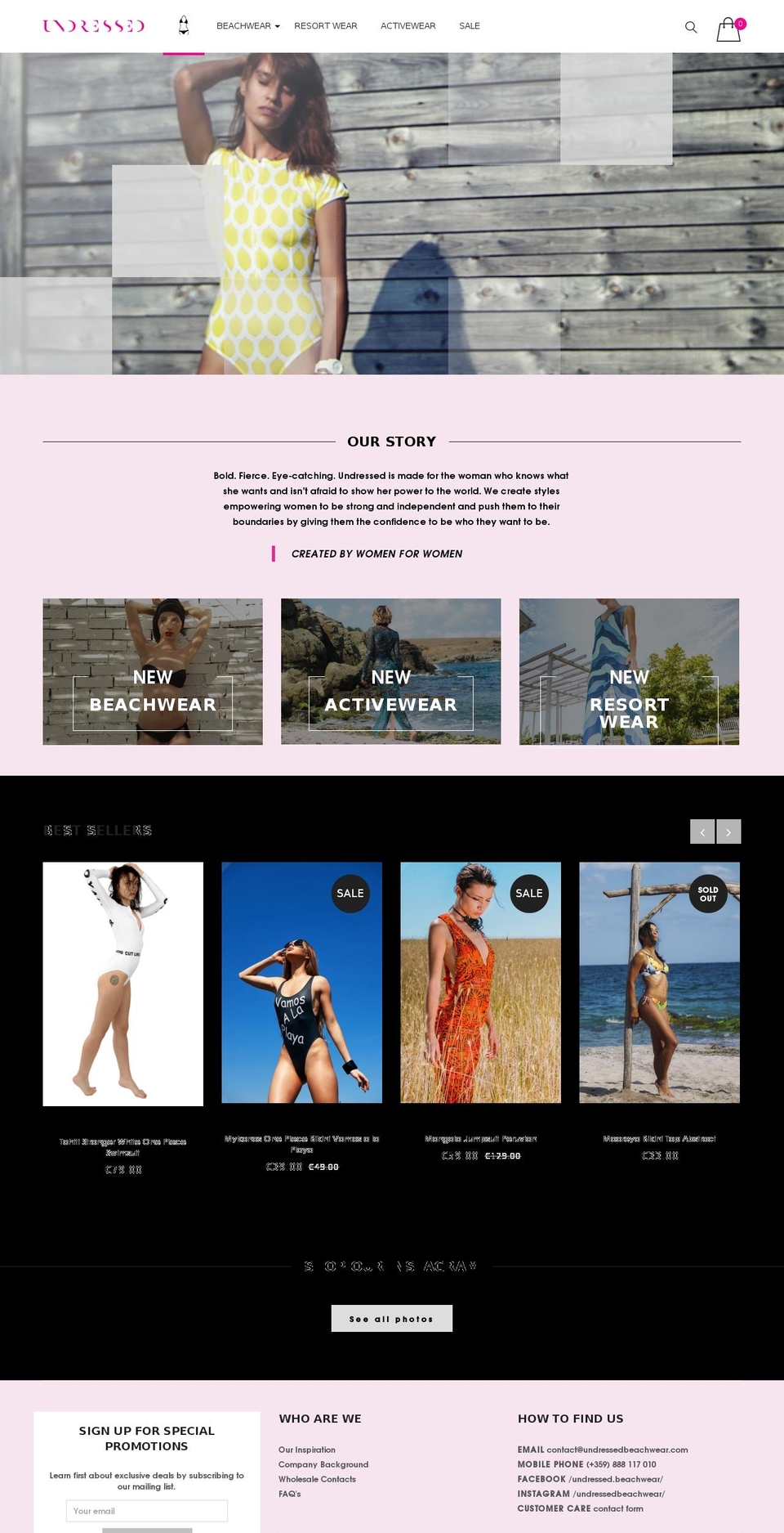 undressed.store shopify website screenshot