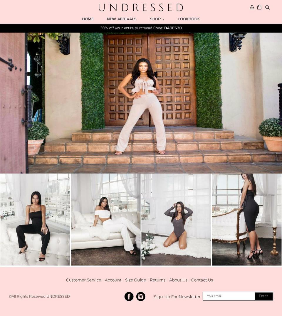 undressedla.com shopify website screenshot