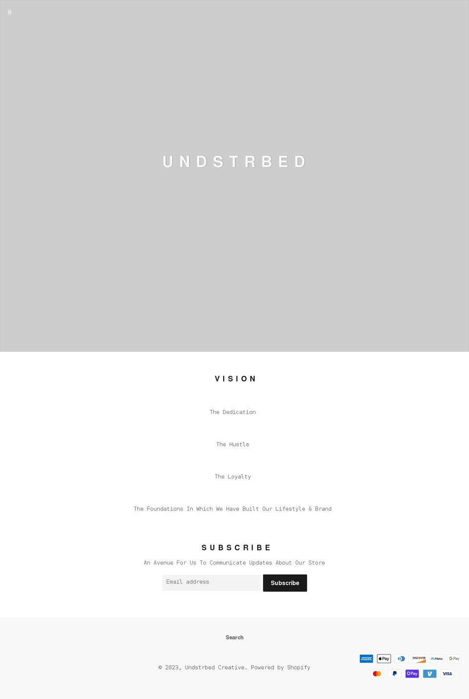 undstrbed.com shopify website screenshot
