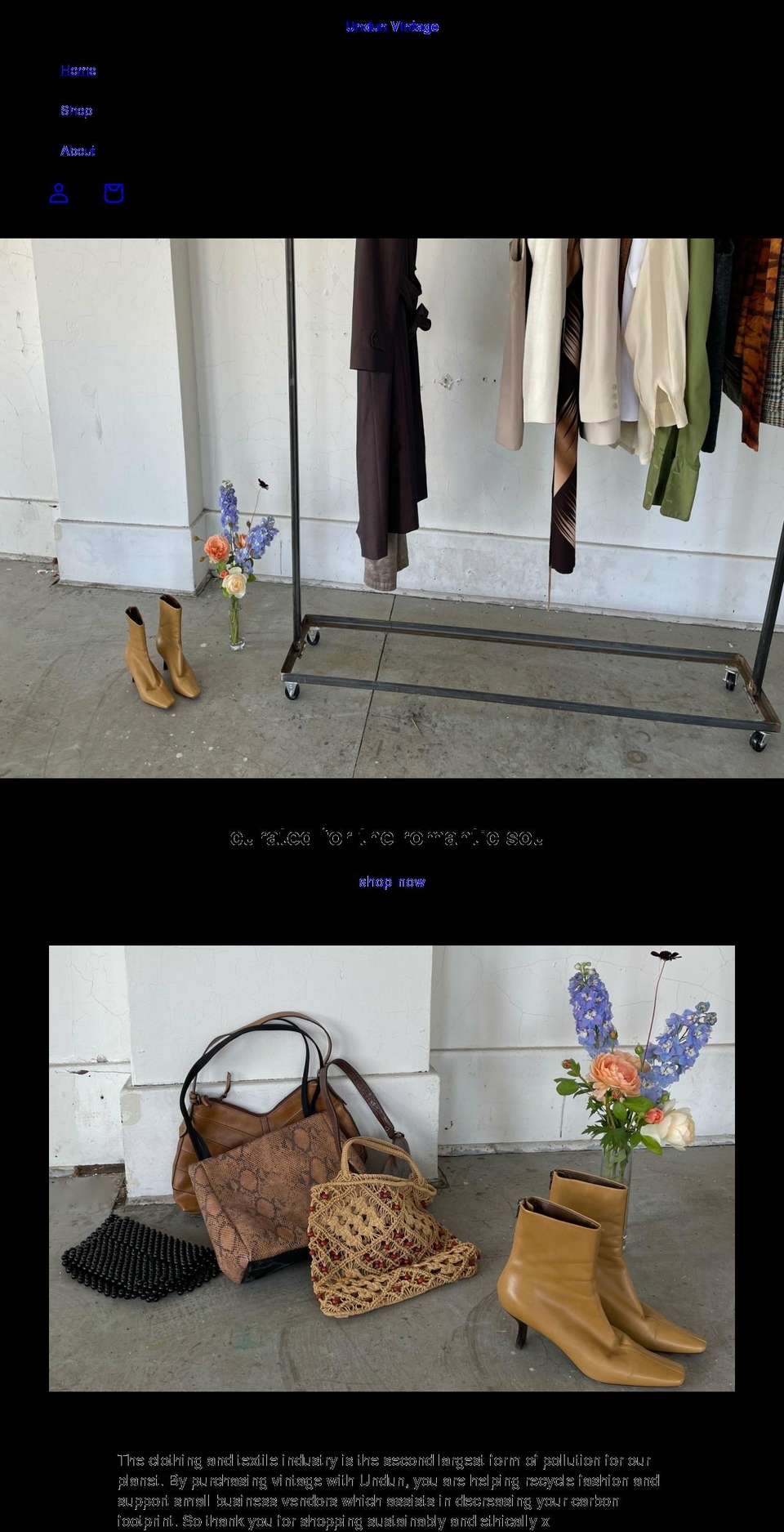 undunvintage.com shopify website screenshot