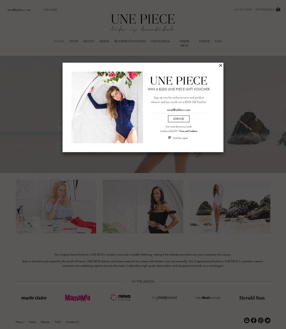 une-piece.myshopify.com shopify website screenshot