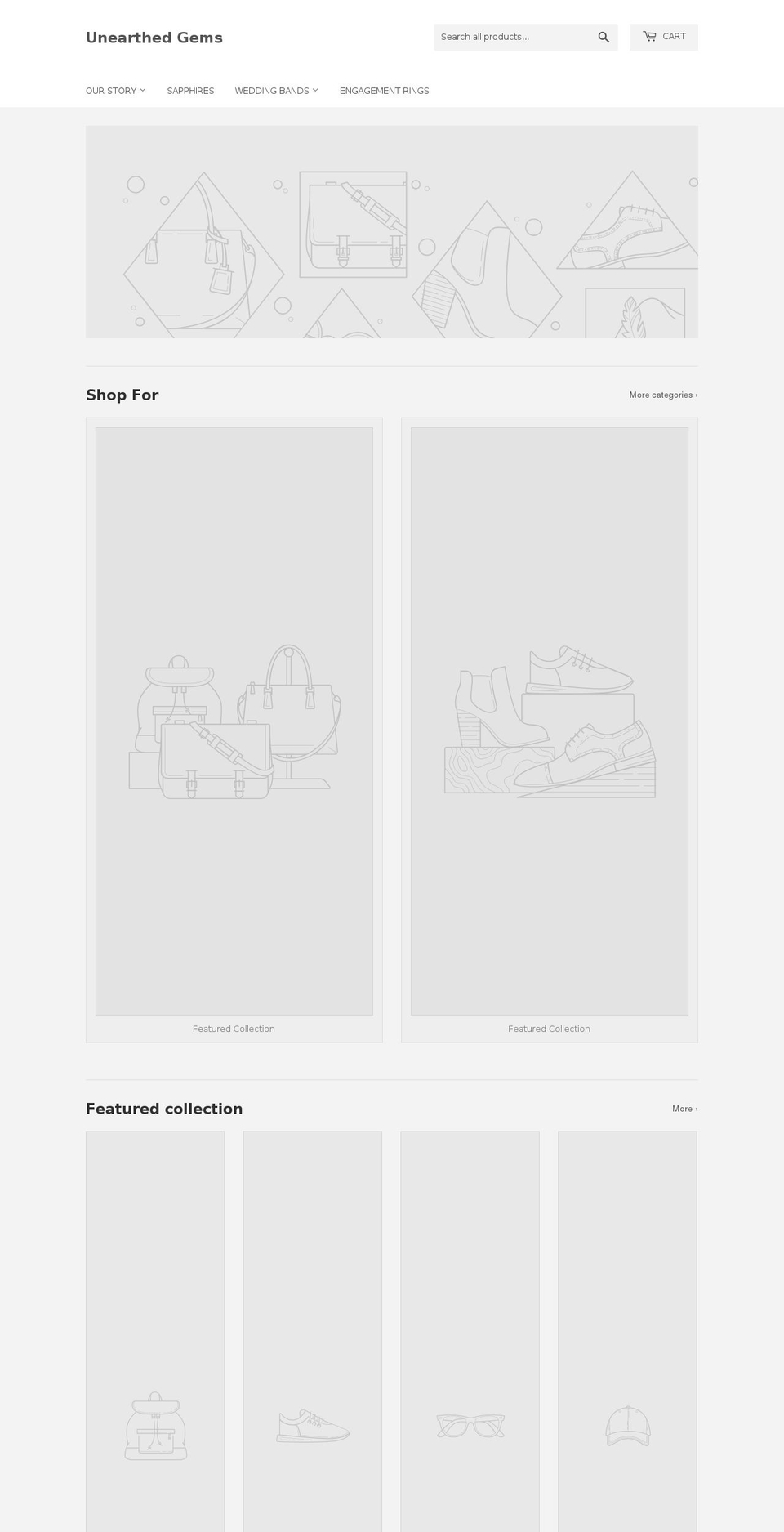 unearthedgems.com — Shopify storefront screenshot