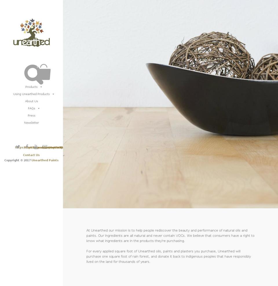 unearthedpaint.com shopify website screenshot