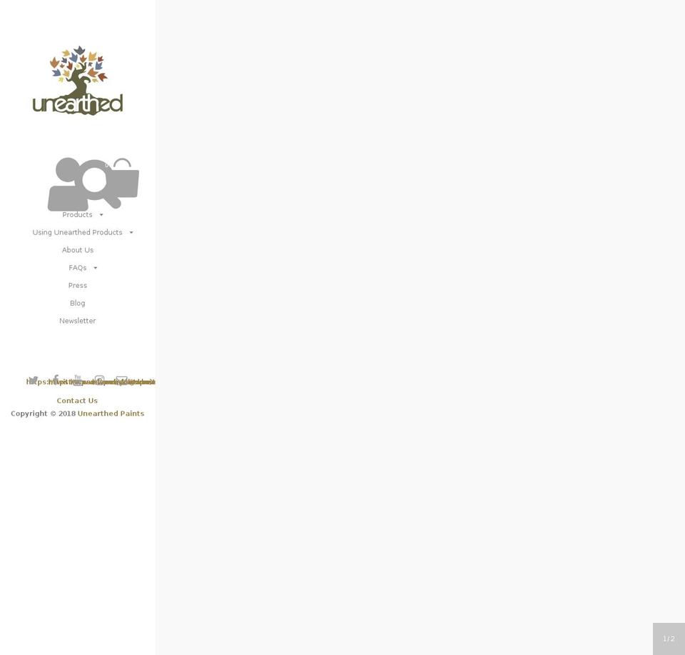 unearthedpurelynaturalpaints.com — Shopify storefront screenshot
